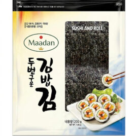 Maadan Premium Twice Roasted Sushi Nori 100 Full Sheets for Gimbap and Sushi Rolls