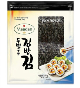 Maadan Premium Twice Roasted Sushi Nori 100 Full Sheets for Gimbap and Sushi Rolls