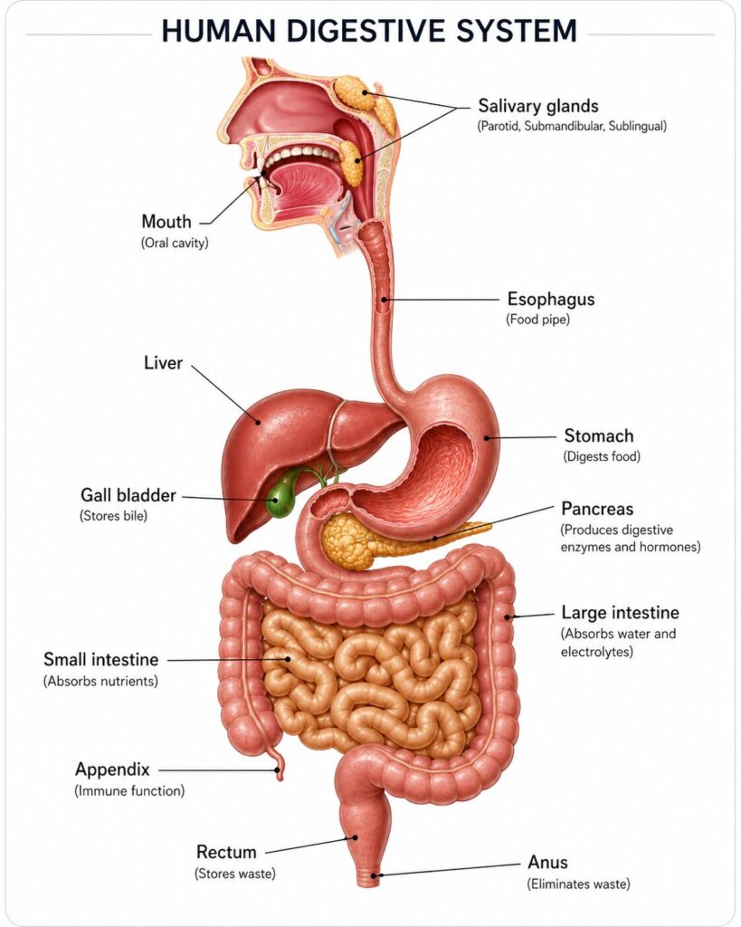 A human intestine view, to explain how the gluten affects the human body