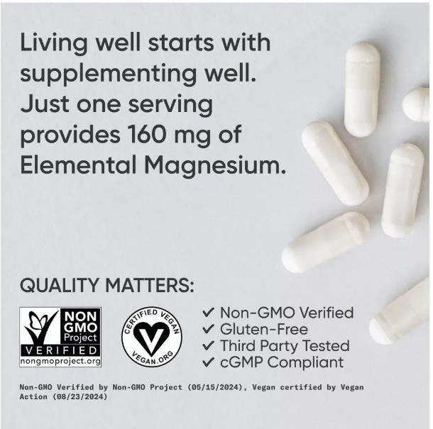 Magnesium Glycinate 160mg – High-Absorption Chelated Reset for Systemic Calm (60ct)