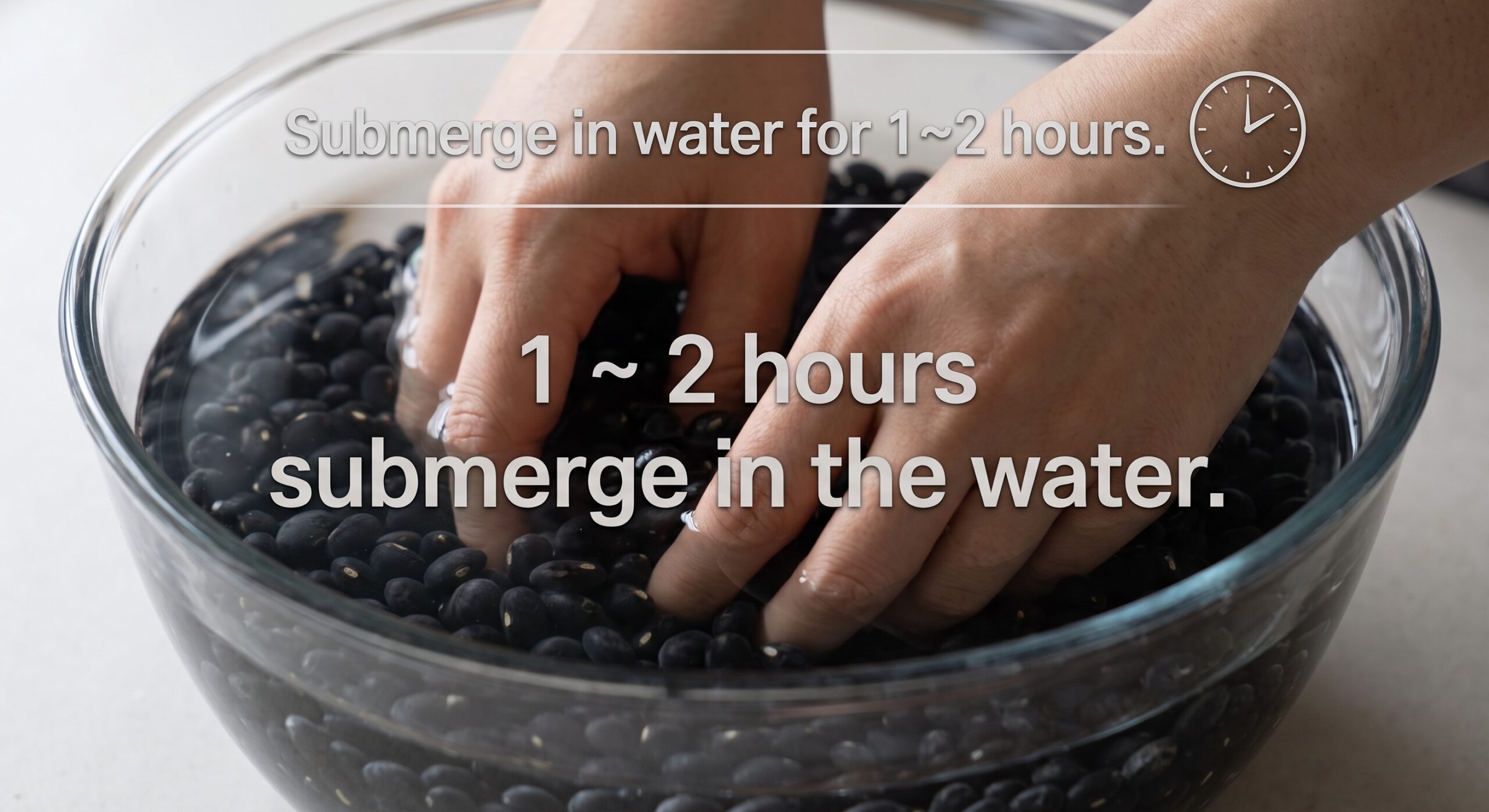 How to make the mixed rice with the Green Kernal Bean with the White rice - Submerging beans in water 1 to 2 hours